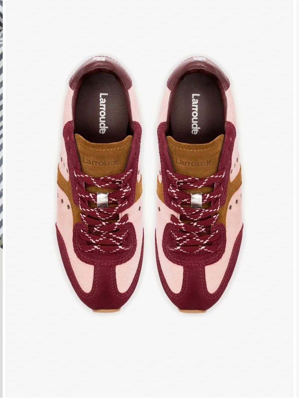 Women's Larroude Pink & Burgundy Casual Sneakers